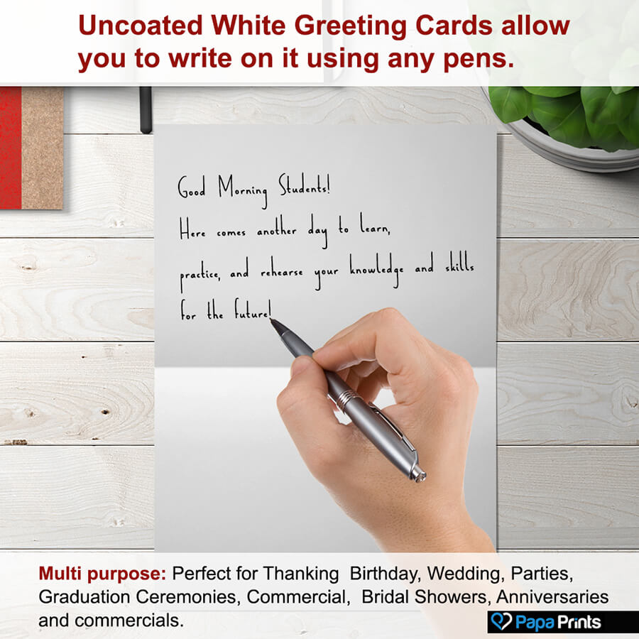 A5 Plain White Greeting Card with Envelopes