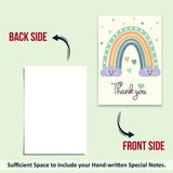 Rainbow Thank You Notes - Pack Of 24 - 8 Designs with Envelopes
