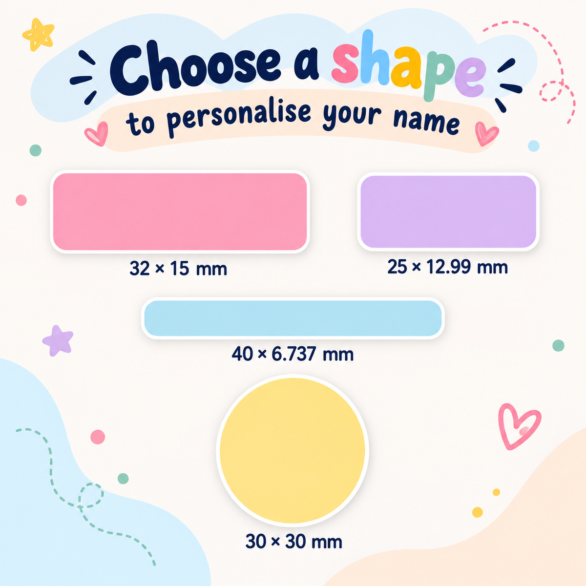 Photo Name Labels – Mixed Designs
