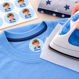 Iron on photo name labels