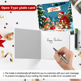 Personalised holiday Christmas card with cute animal illustration