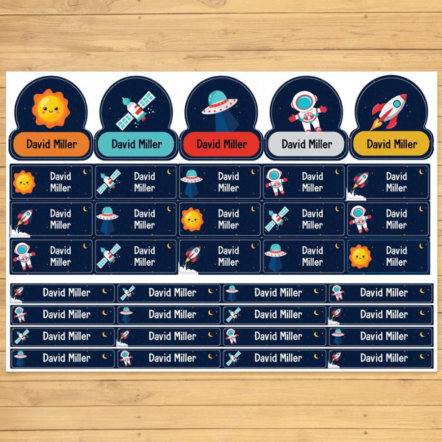 Custom peel-and-stick name labels