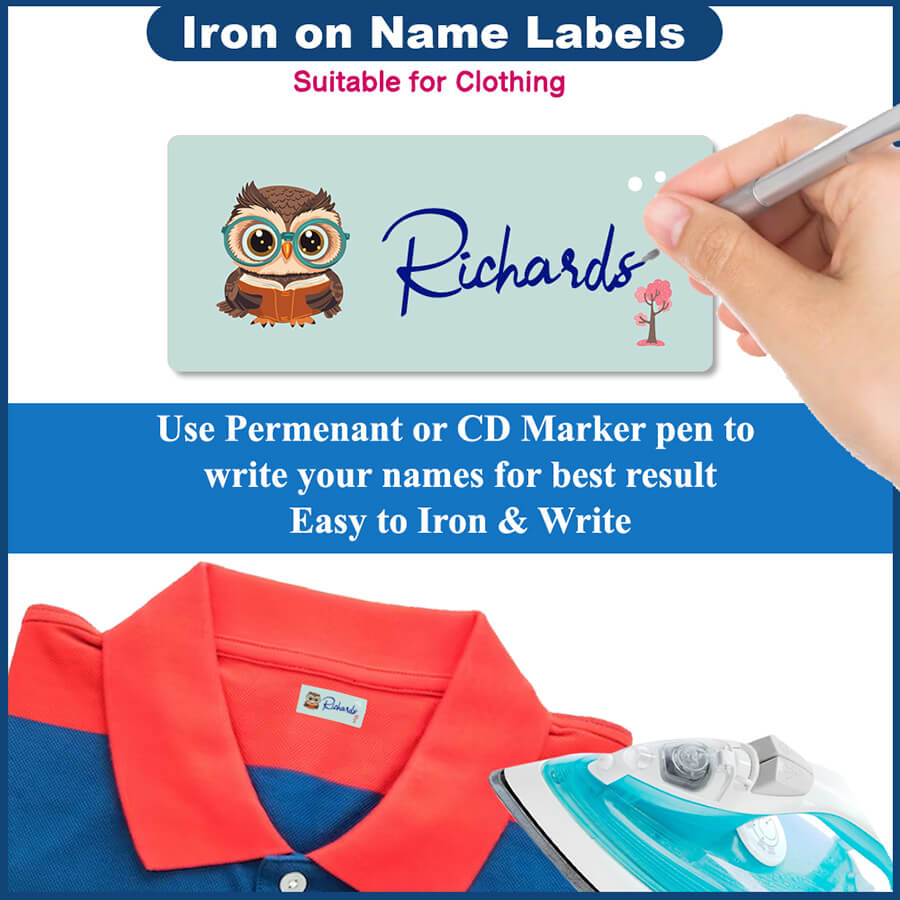 Iron-on labels for business