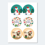 Festive Free Gift Labels for Christmas - 48 Stickers