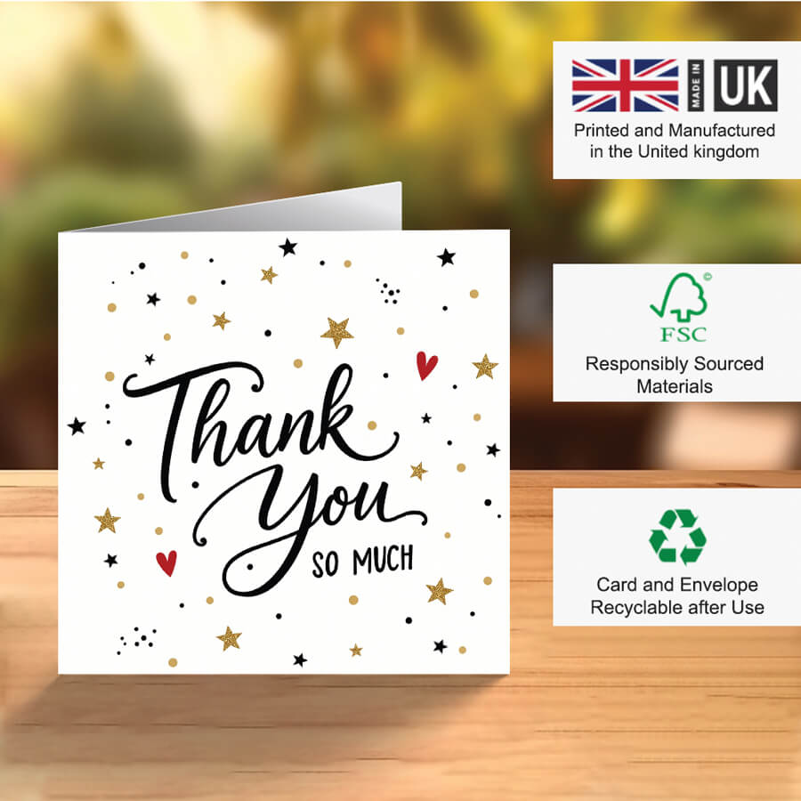 Appreciation Thank You Card Blank Inside with Envelope