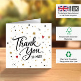 Appreciation Thank You Card Blank Inside with Envelope