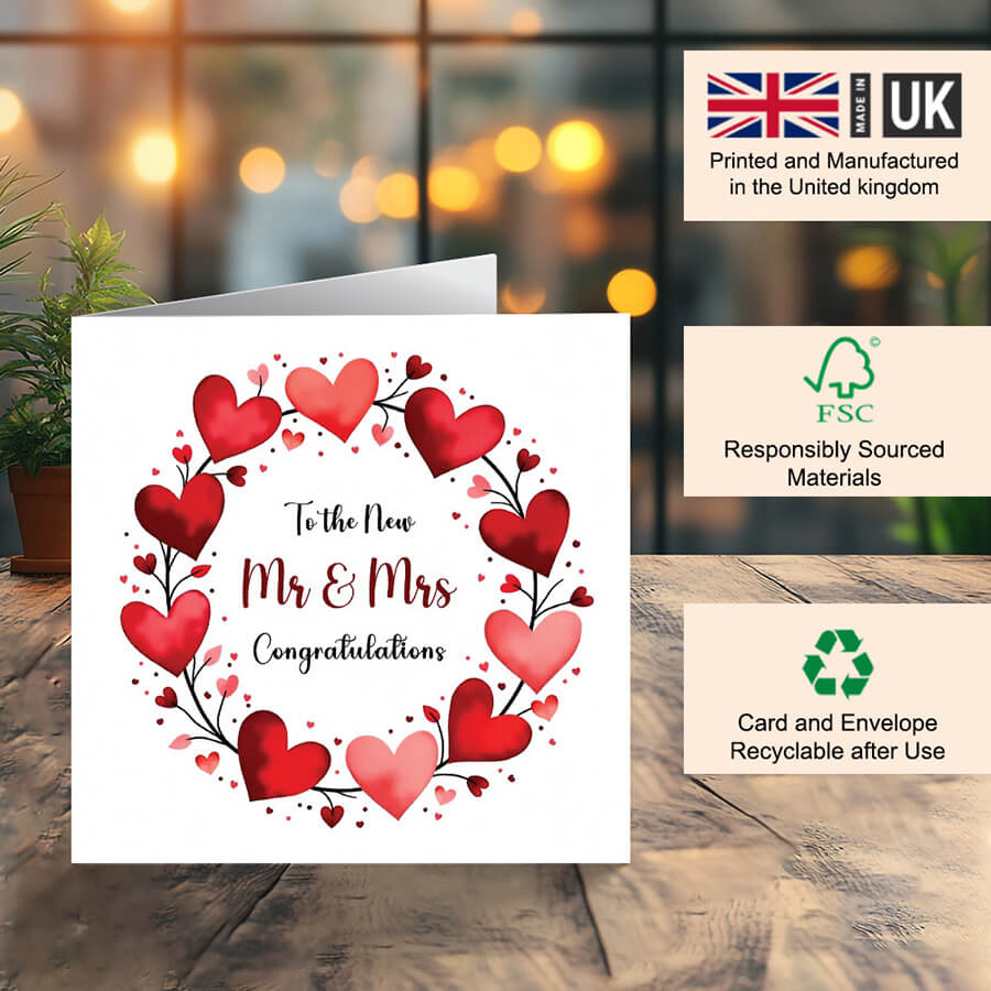 Mr and Mrs Romantic Hearts Card