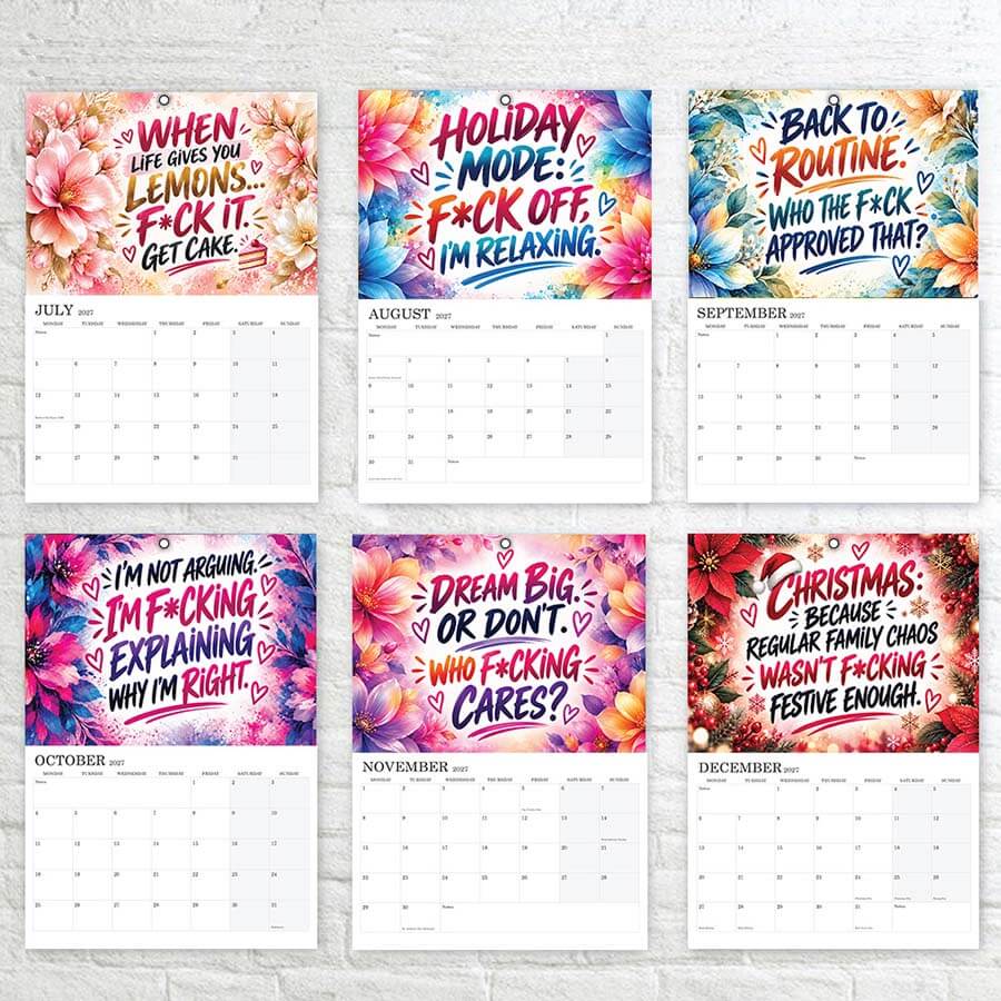 Another Fucking Calendar 2027 12 month wall calendar