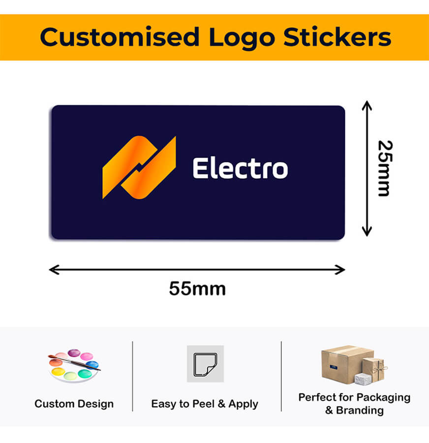 Premium white vinyl business branding stickers