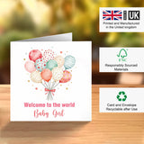 FSC certified baby girl card eco friendly