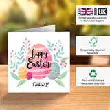 Personalised Easter card with pastel eggs