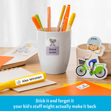 Laundry safe name stickers for kids school clothes