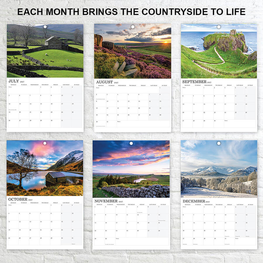 2027 A3 Calendar Featuring Beautiful British Countryside Views