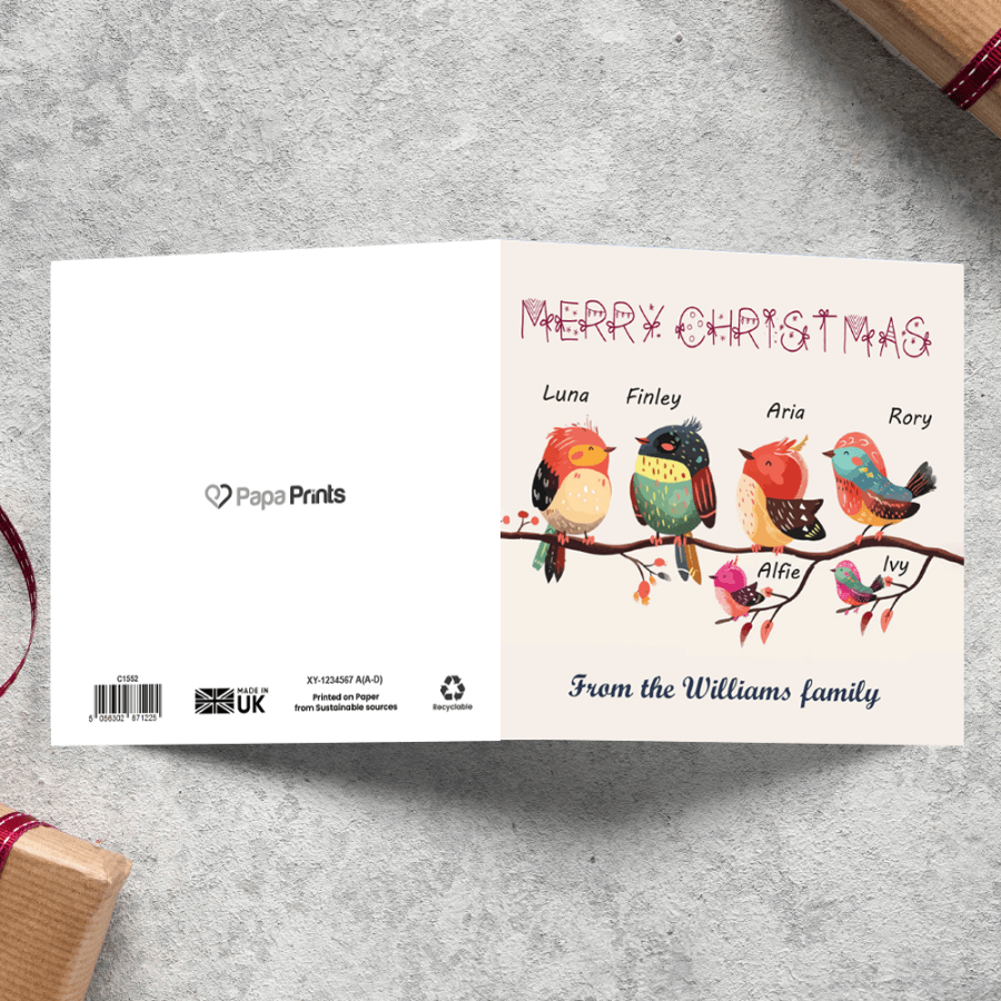 Custom Merry Christmas Card for Families