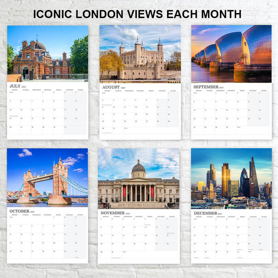 12-Month London Calendar 2027