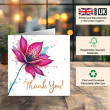 FSC Certified Floral Thank You Card Single Pack