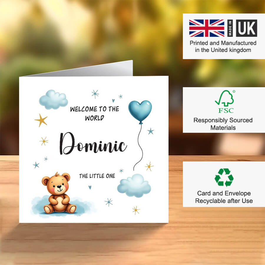 cute baby boy card the little one design