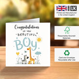Cute congratulations card for baby boy