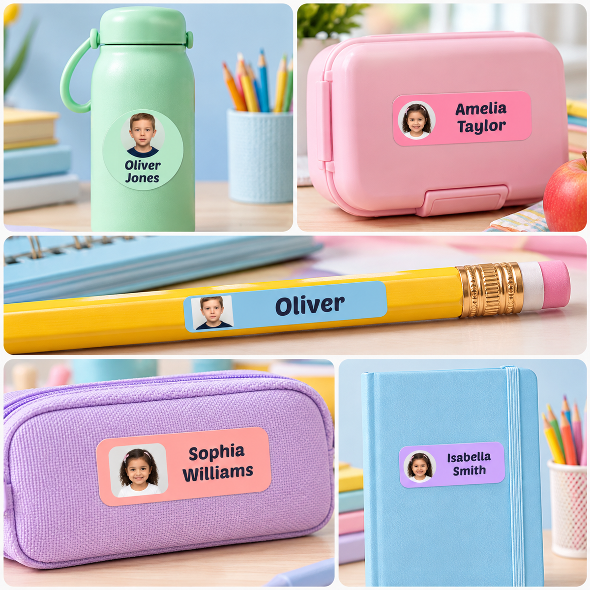 Photo Name Labels – Mixed Designs
