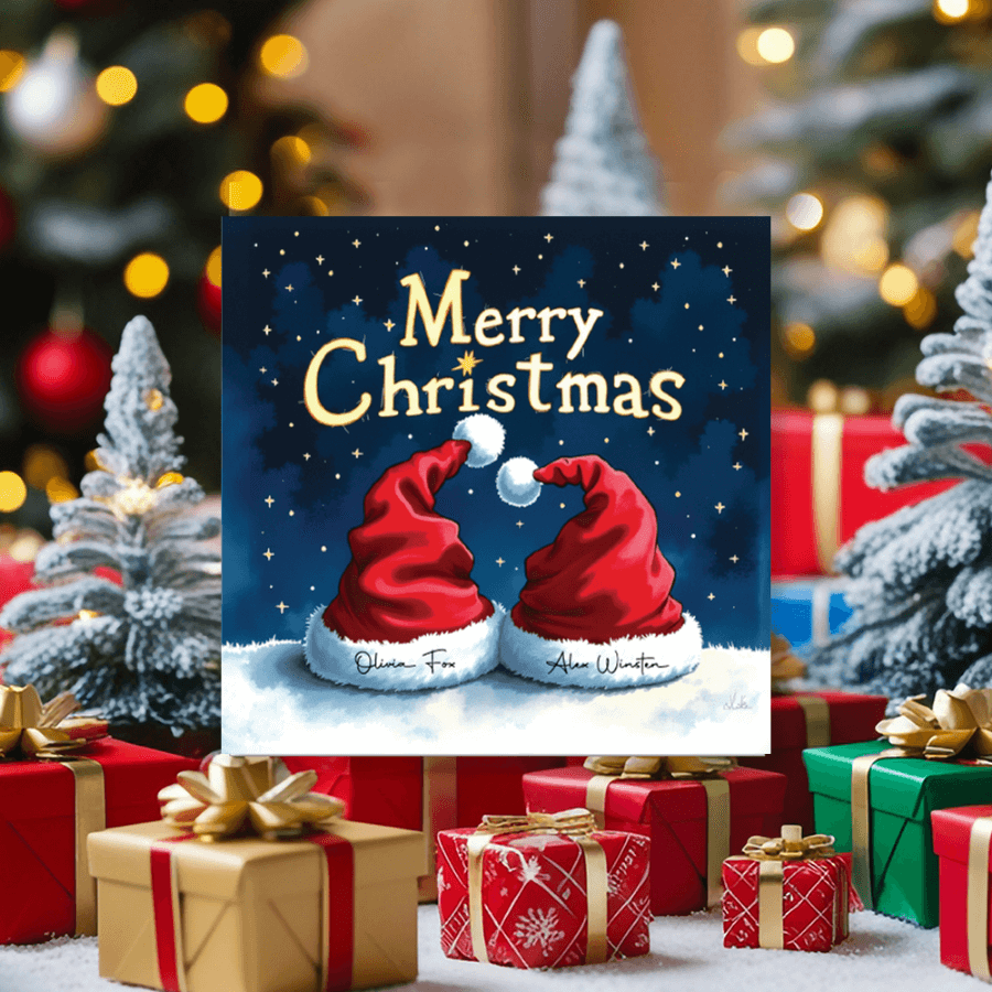 Romantic Christmas greeting card
