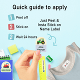 School clothing labels for kids peel and stick