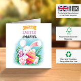Personalised bunny Easter card