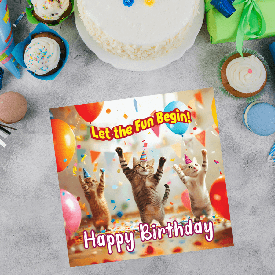Premium Cat Birthday Card