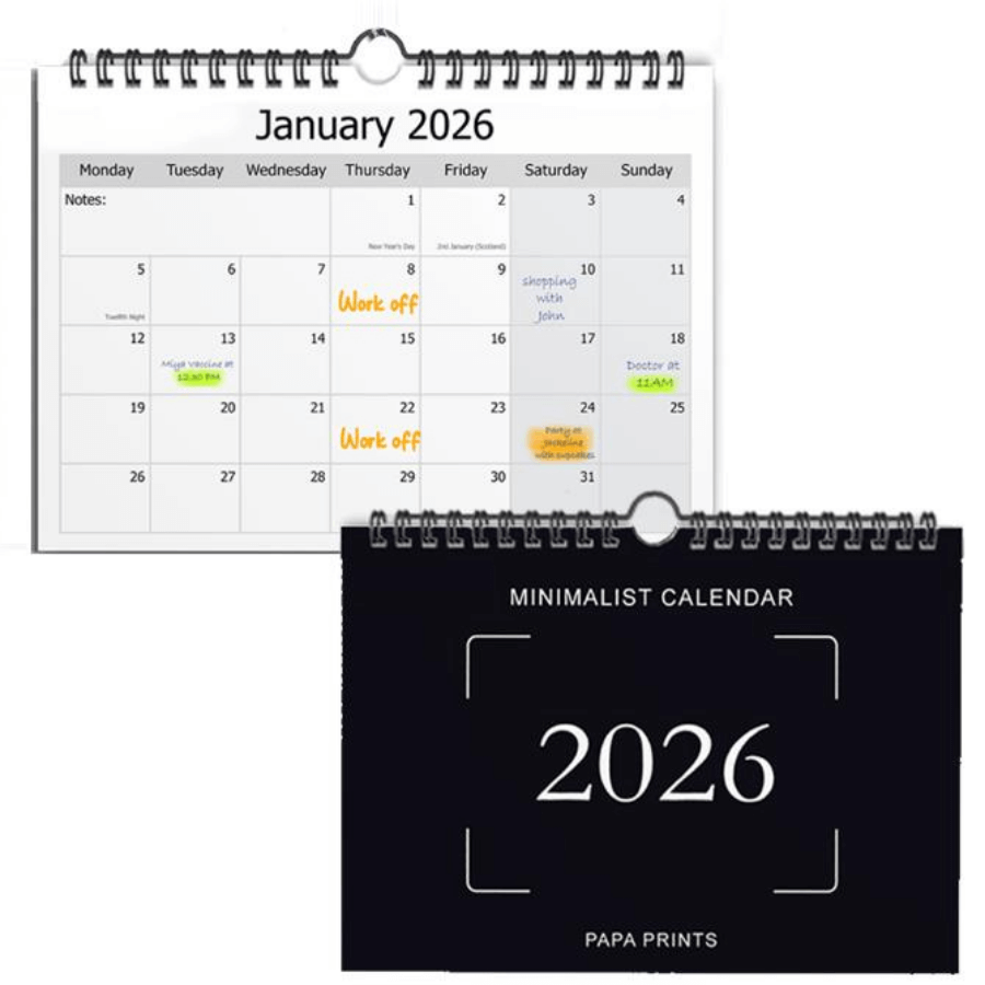 12-Month Display – January to December 2026