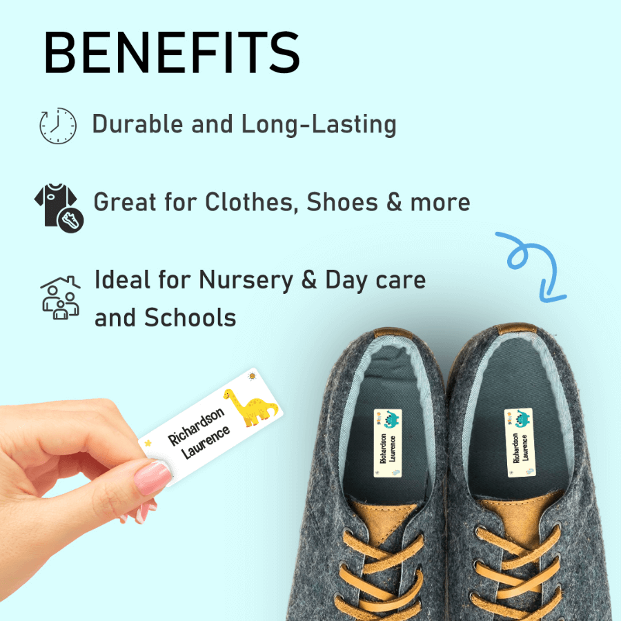 Durable Stick-On Name Stickers – Perfect for School and Home