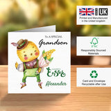 Sweet Easter card for grandson with cheerful spring theme