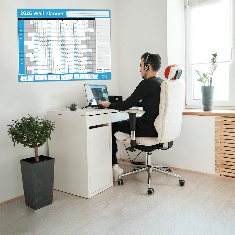 Blue Theme Wall Planner – Perfect for Office or Classroom