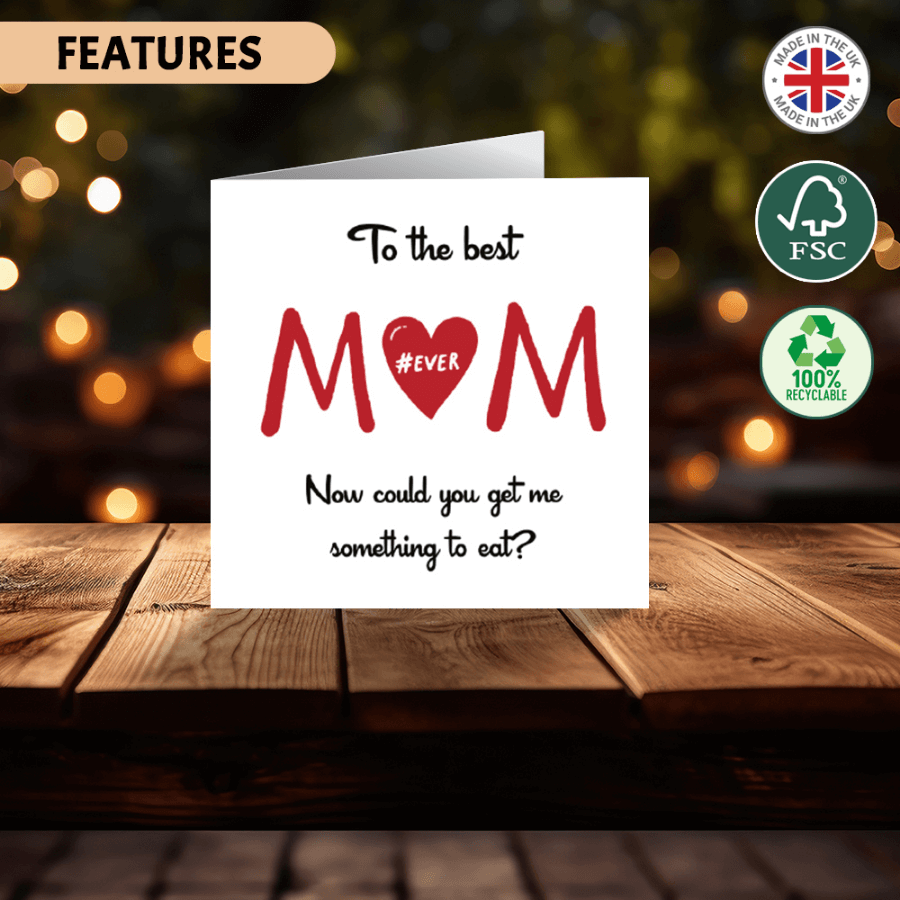 Blank inside greeting card for mom
