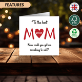 Blank inside greeting card for mom