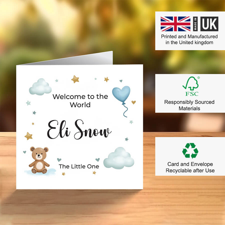 Personalised Baby Boy Greeting Cards