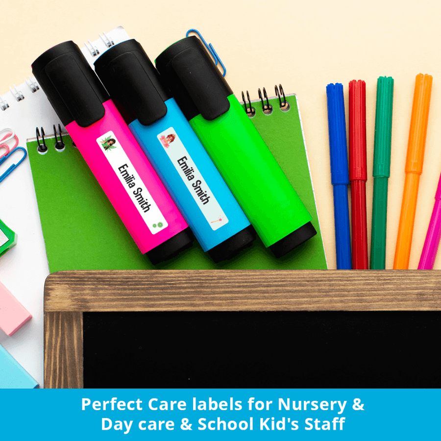 Pack of 60 peel-and-stick labels for school uniforms and personal items