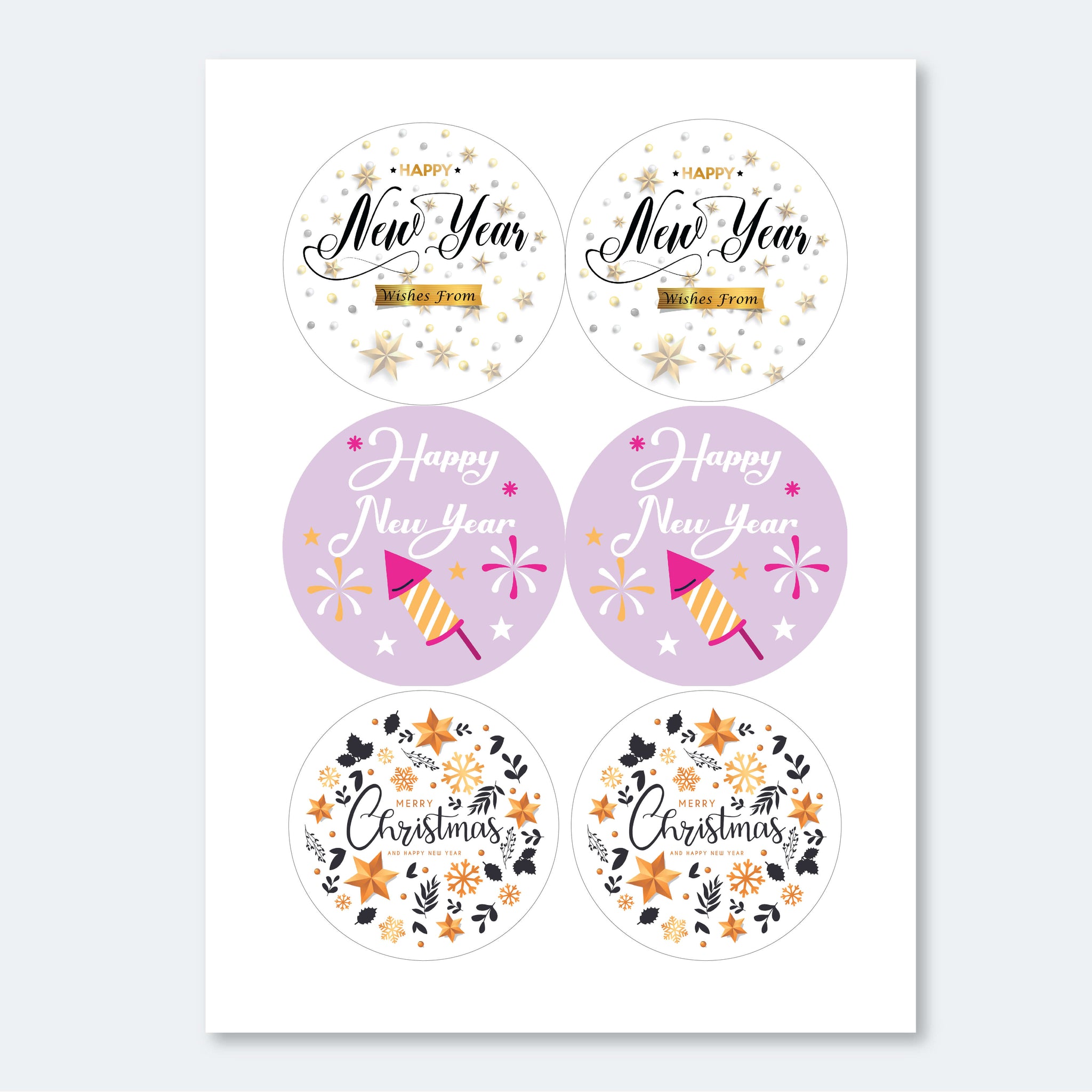 Festive Free Gift Labels for Christmas - 48 Stickers