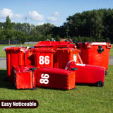 Plain White Wheelie Bin Stickers: Numbers Ranging from 0-9