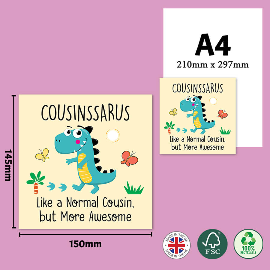 Cute Dinosaur Cards for Family