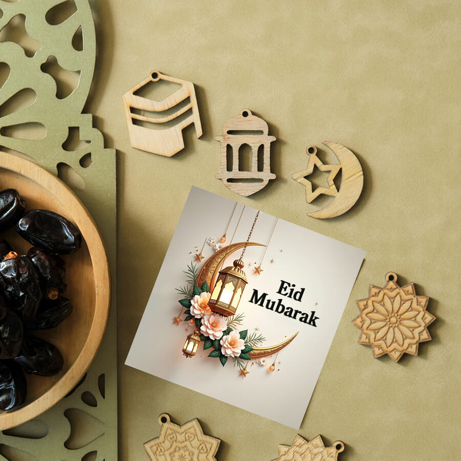 Eid wishing card with envelope