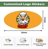 Personalised Logo Stickers - Oval - White Vinyl