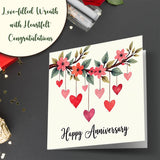 Elegant Hanging Hearts Greeting Card