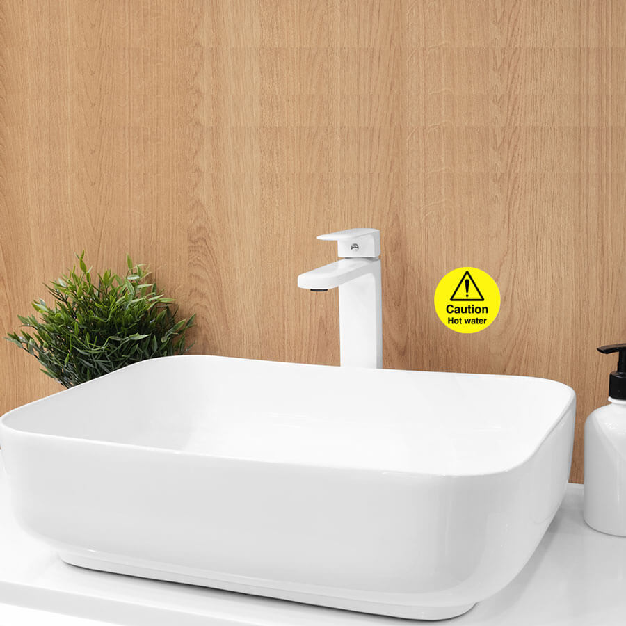 Caution Sign For Hot Water Sticker