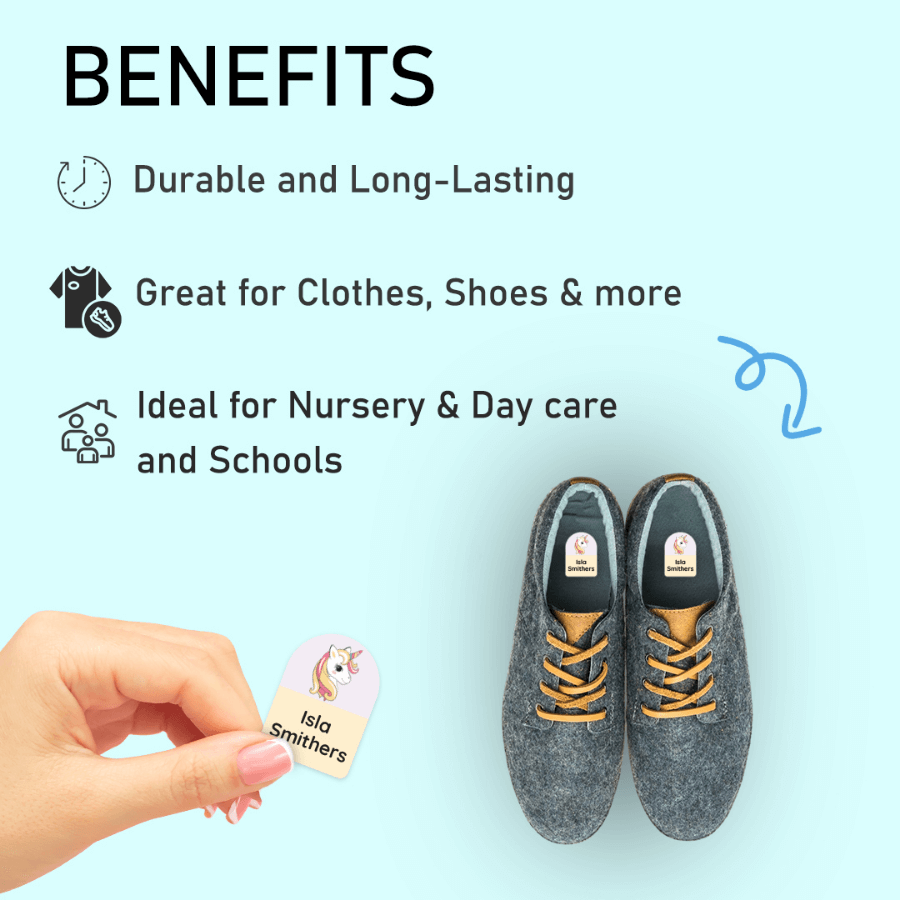 School name stickers for clothes peel and stick labels