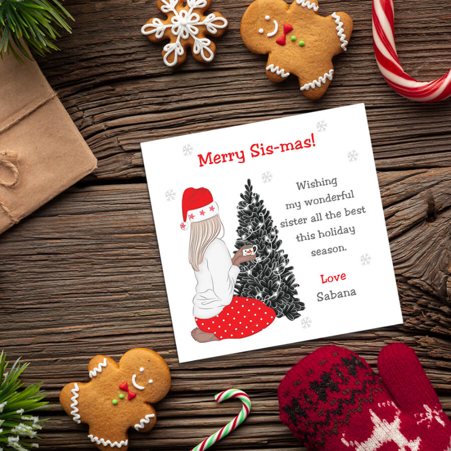 christmas card for sister