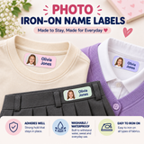 Personalized photo name labels - Iron on