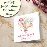 baby girl birth announcement greeting card
