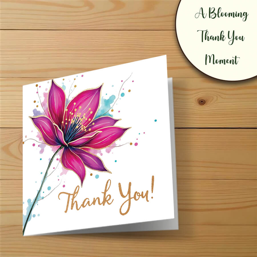 Pink Floral Appreciation Card for Teachers and Family
