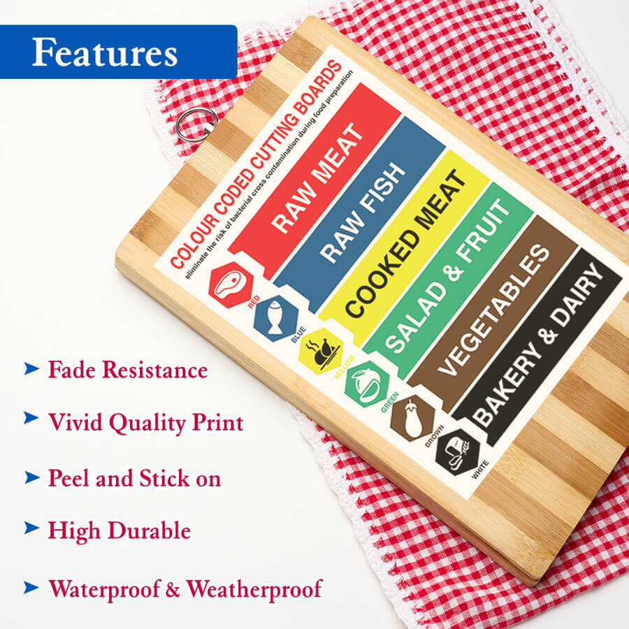 Chopping Board Colour Code Sign Sticker