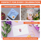 Round personalised photo stickers for party favors