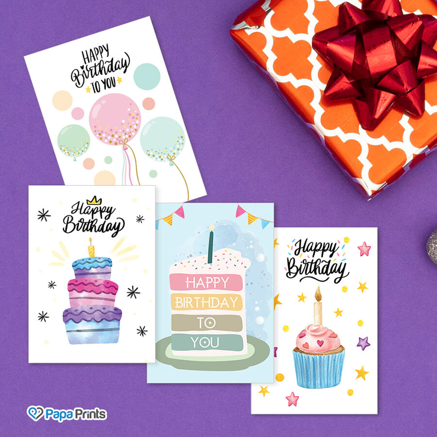 Festive birthday card pack